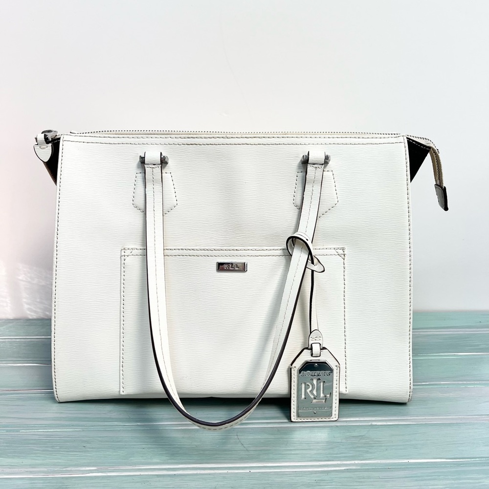 Lauren Ralph Lauren White Leather Satchel